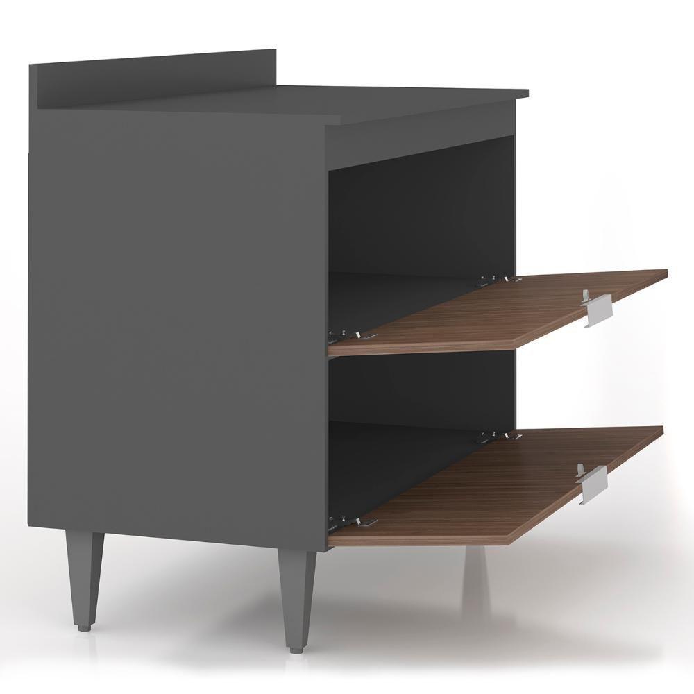 Balcão De Cozinha Com Tampo 100cm Pérola Grafite/freijó Z34 - Mpozenato - 6