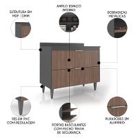 Balcão De Cozinha Com Tampo 100cm Pérola Grafite/freijó Z34 - Mpozenato - 3