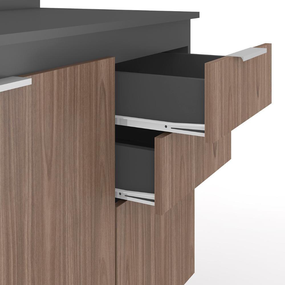 Balcão De Cozinha Com Tampo 120cm Pérola Grafite/freijó Z34 - Mpozenato - 6