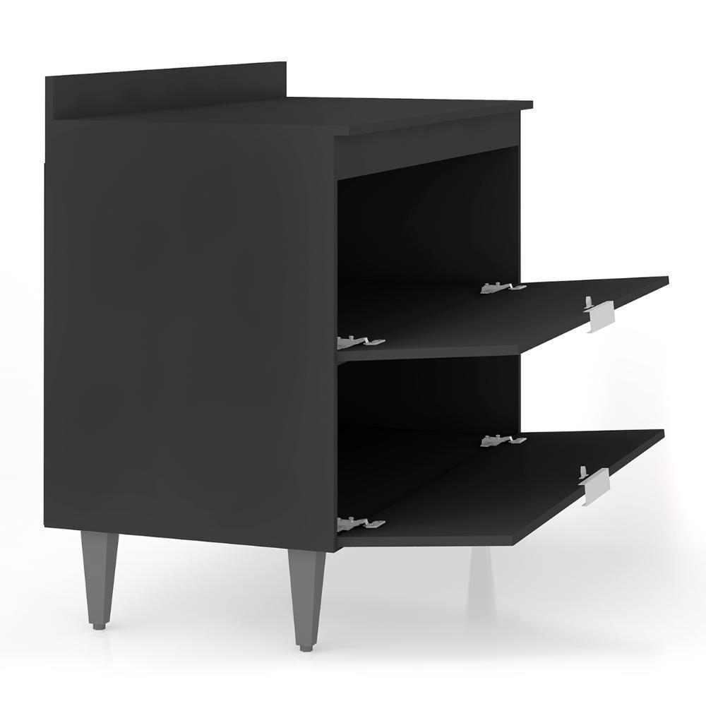 Balcão De Cozinha Com Tampo 100cm Pérola Preto Z34 - Mpozenato - 6