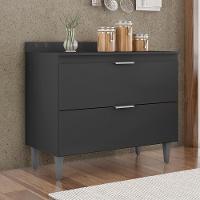 Balcão De Cozinha Com Tampo 100cm Pérola Preto Z34 - Mpozenato - 2