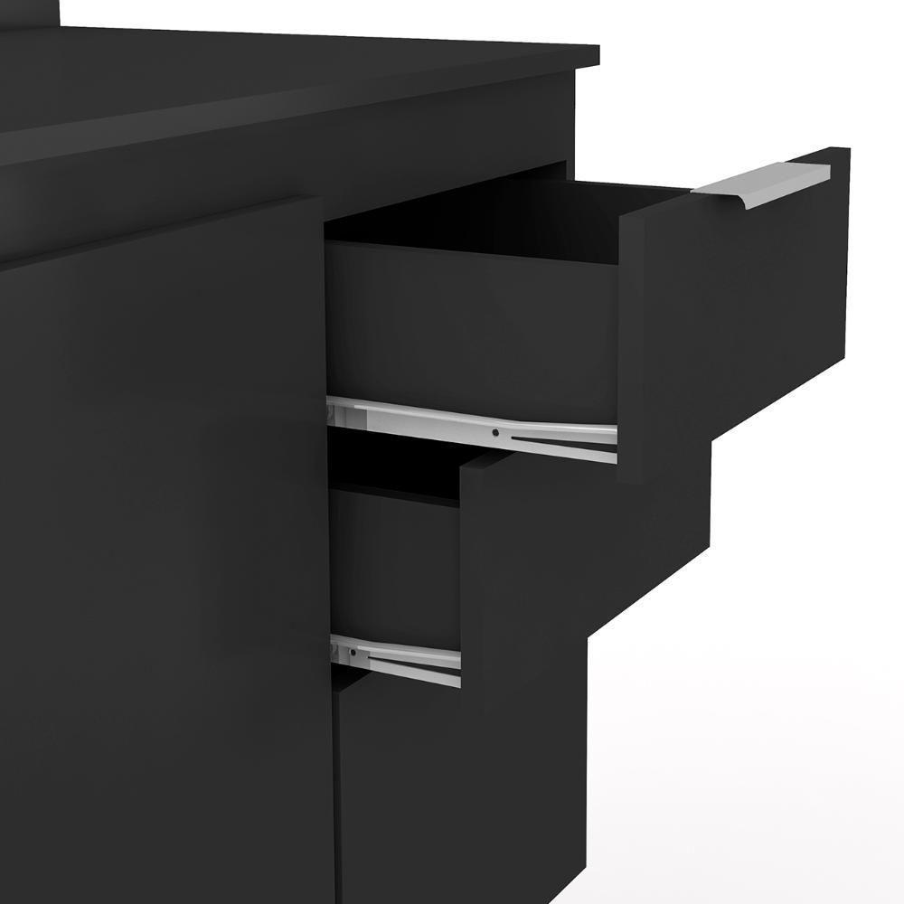 Balcão De Cozinha Com Tampo 180cm Pérola Preto Z34 - Mpozenato - 6