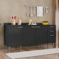 Balcão De Cozinha Com Tampo 180cm Pérola Preto Z34 - Mpozenato - 2