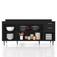 Balcão De Cozinha Com Tampo 180cm Pérola Preto Z34 - Mpozenato - 5