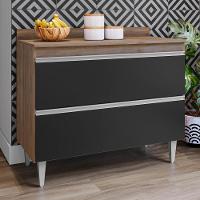 Balcão De Cozinha Com Tampo 100cm Julia Z34 Freijó/preto - Mpozenato - 2