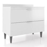 Balcão De Cozinha Com Tampo 100cm Pérola Branco Z34 - Mpozenato - 1