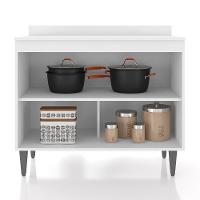 Balcão De Cozinha Com Tampo 100cm Pérola Branco Z34 - Mpozenato - 5