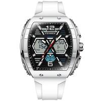 Relógio De Quartzo Esportivo Masculino Dual Display Led Digital A Prova D'água Branco - 1