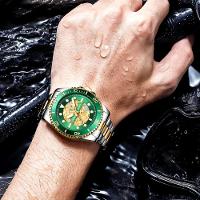 Relógio De Quartzo Masculino Em Aço Inoxidável Turbilhão Esportivo à Prova D´agua Verde - 3