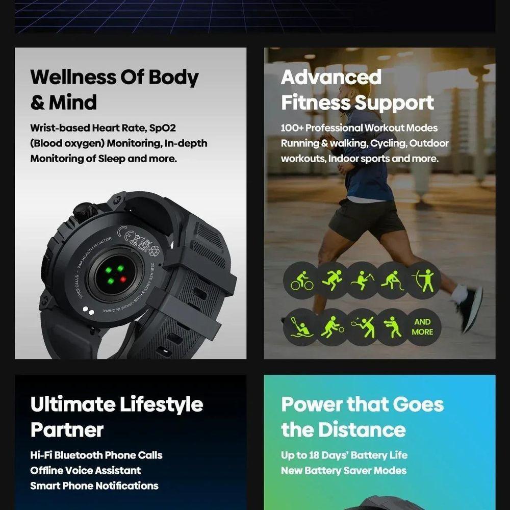 Relógio Zeblaze Ares 3 Plus 1.43 ''hd Amoled Display 3d Interativo Preto - 3