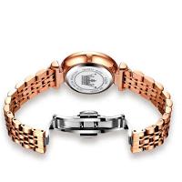 Relógio Feminino De Quartzo Dial Strass Pulseira De Aço Inoxidável A Prova D´agua Azul - 2