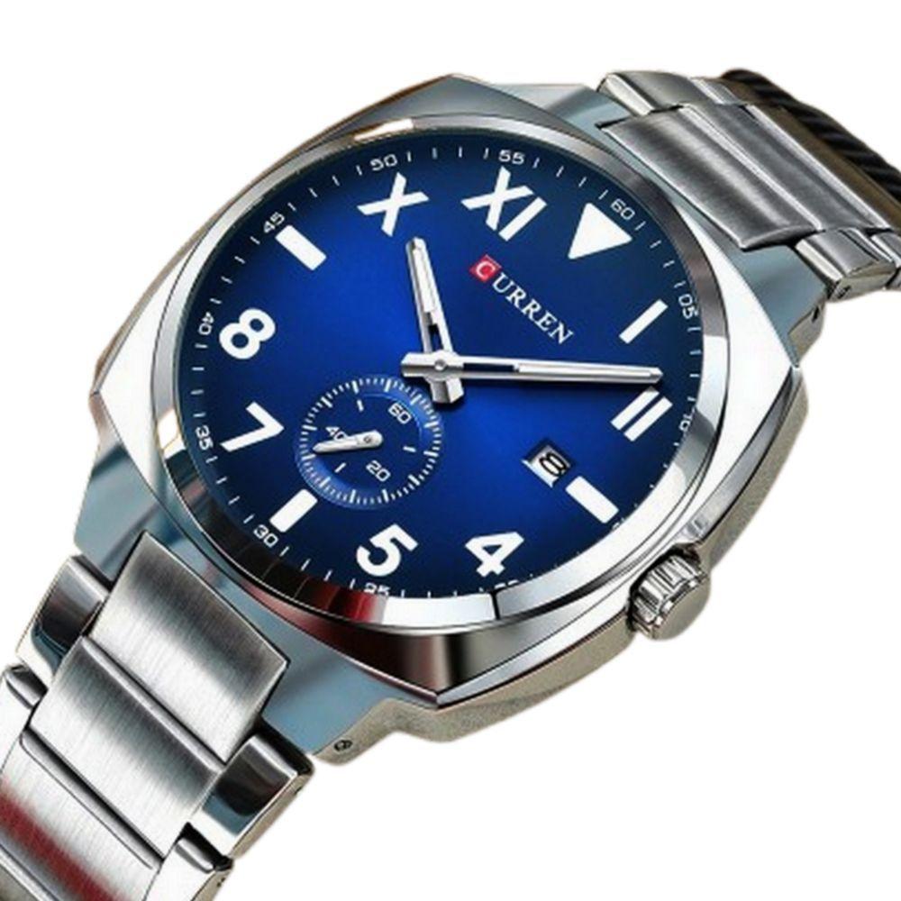 Relógio De Quartzo Masculino Esportivo Em Aço Inoxidável à Prova D´agua Azul - 2