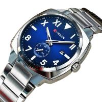 Relógio De Quartzo Masculino Esportivo Em Aço Inoxidável à Prova D´agua Azul - 2