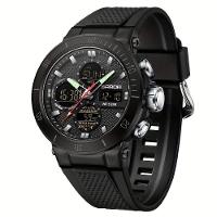 Relógio De Pulso Esportivo Masculino De Moda Com Display Duplo, Alarme Preto Completo - 1