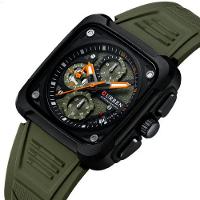 Relógio De Pulso Masculino Casual Pulseira De Silicone Impermeavel 3atm Verde - 2