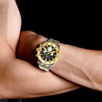 Relógio De Pulso Masculino Com Cronógrafo Mostrador Luminoso Impermeável Prata Dourado - 3