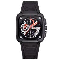 Relógio De Pulso Masculino Casual Pulseira De Silicone Impermeavel 3atm Preto - 1