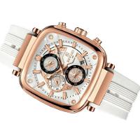 Relógio Masculino De Pulso Design Esportivo à Prova D´agua Branco Dourado - 2