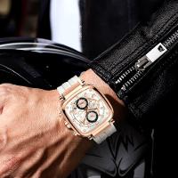 Relógio Masculino De Pulso Design Esportivo à Prova D´agua Branco Dourado - 4