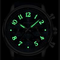 Relógio Esportivo Militar Masculino à Prova D'agua Quartzo Multifuncional Azul Prata - 2