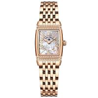 Relógio Feminino Quartzo Design Fino Elegante Com Strass Em Aço Inoxidavel Impermavel Branco Dourado - 2