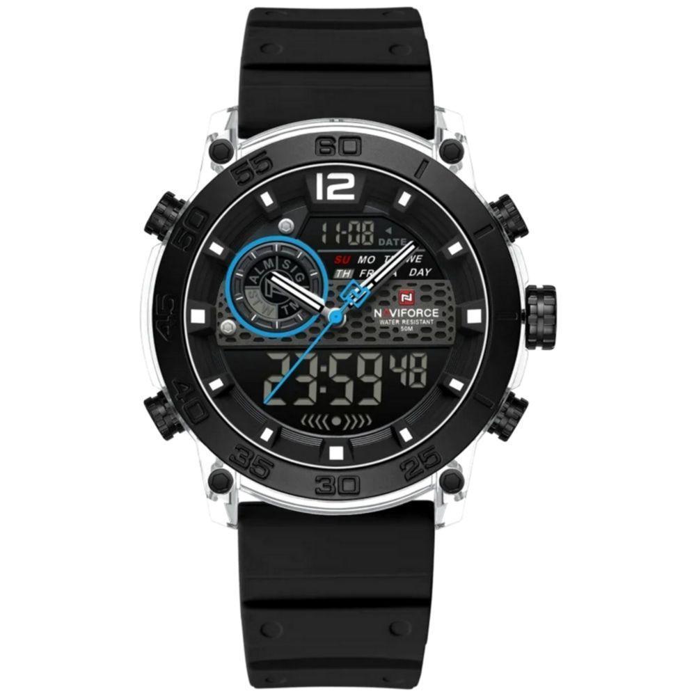 Relógio De Pulso Esportivo Masculino Display Duplo Multifuncional Digital A Prova D´agua Prata - 1