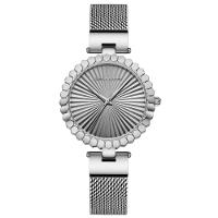 Relógio Feminino Movimento Quartzo Pulseira Em Malha De Aço Inoxidável Casual Prateado - 1