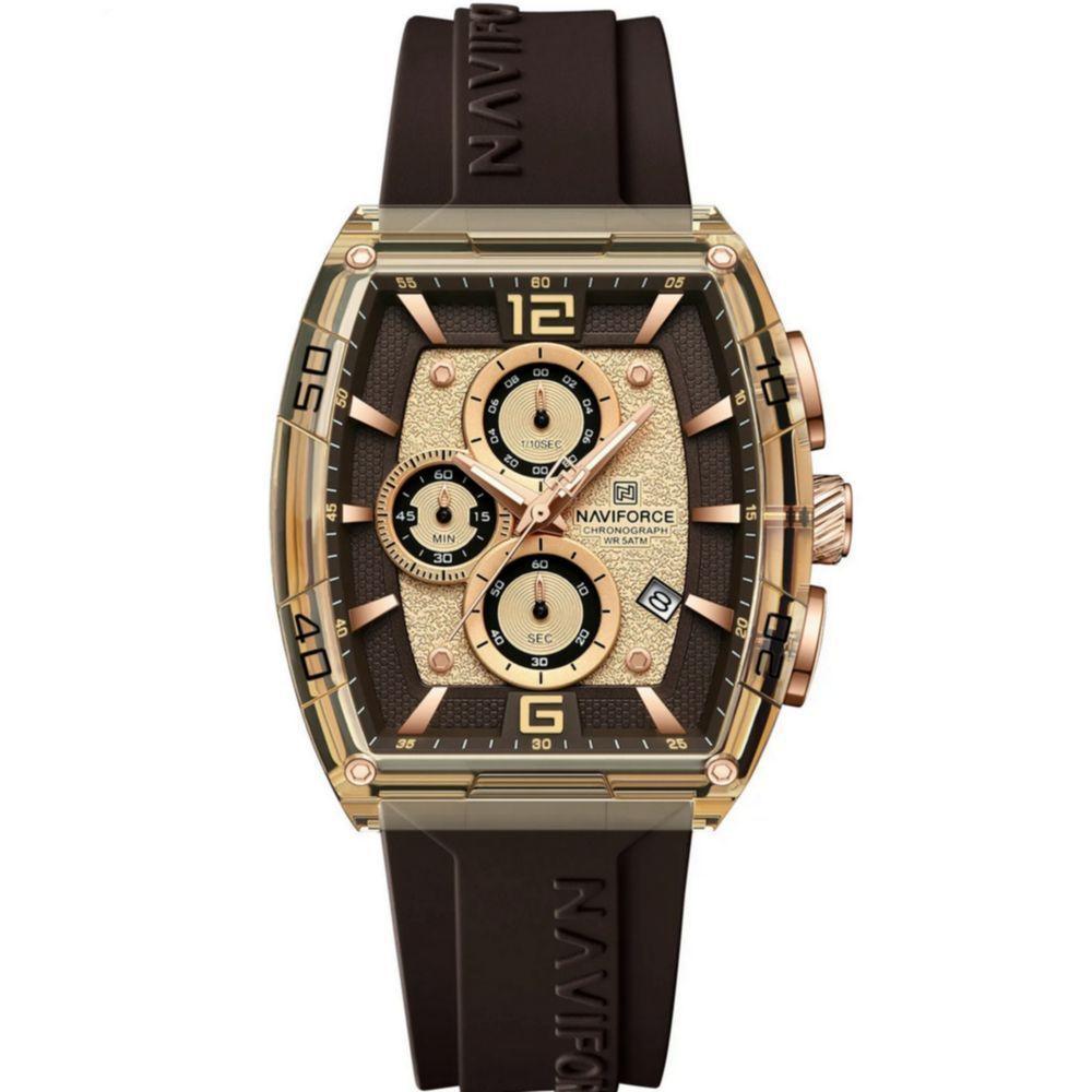 Relógio De Quartzo Masculino Casual Luminoso à Prova D´agua 30m Esportivo Marrom - 1