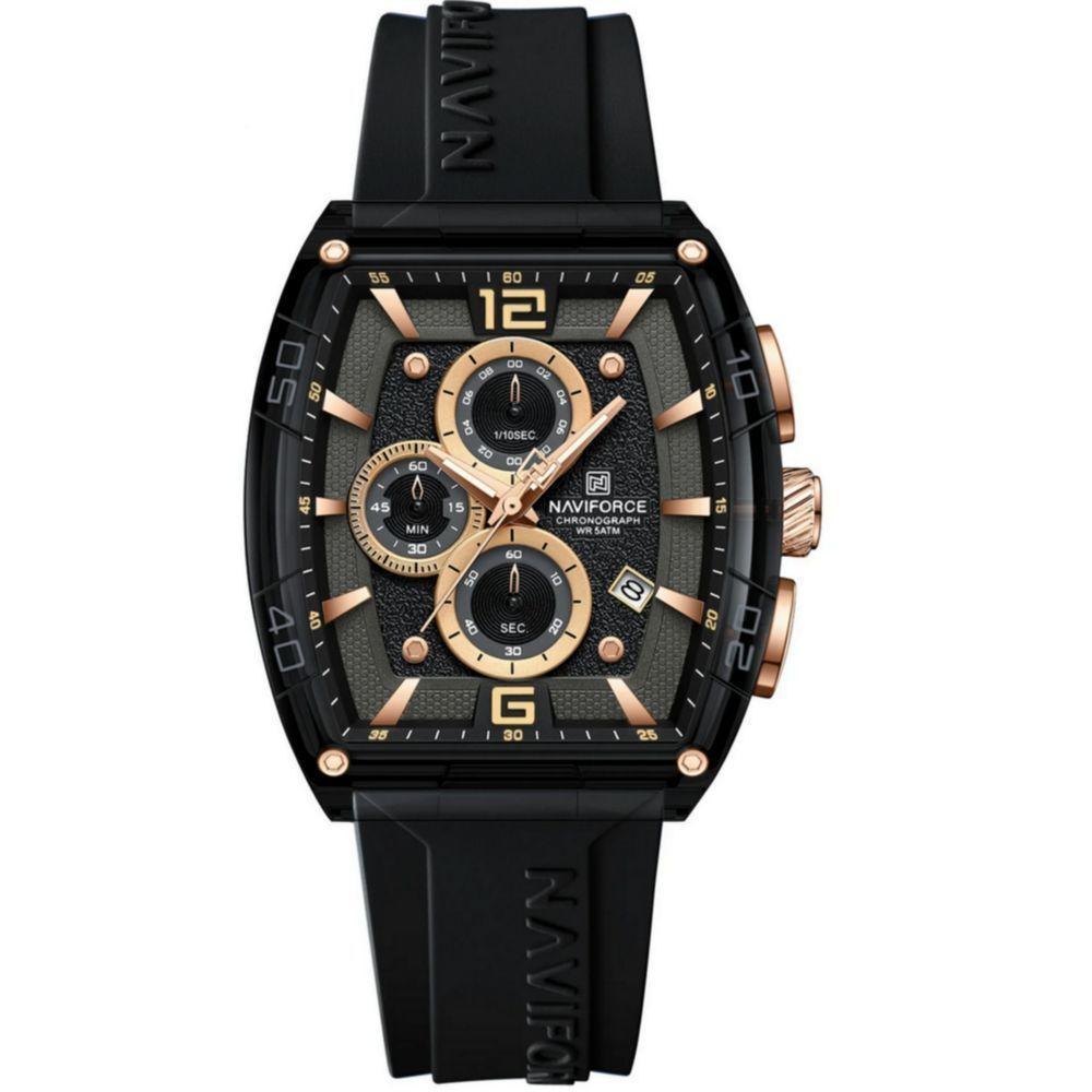 Relógio De Quartzo Masculino Casual Luminoso à Prova D´agua 30m Esportivo Preto Dourado - 1