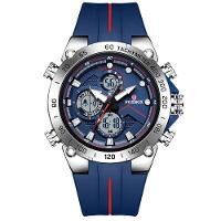 Relógio Masculino Militar Esportivo Dual Display A Prova D´agua Azul Prata - 1