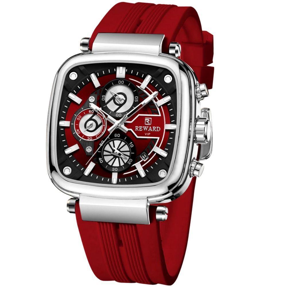 Relógio Masculino De Pulso Design Esportivo à Prova D´agua Vermelho - 1