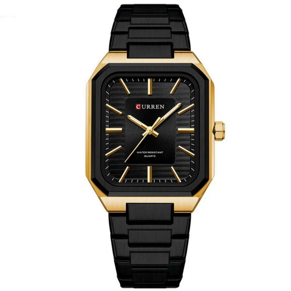 Relógio Masculino Em Aço Inoxidável De Quartzo Casual Impermavel 3atm Preto - 1