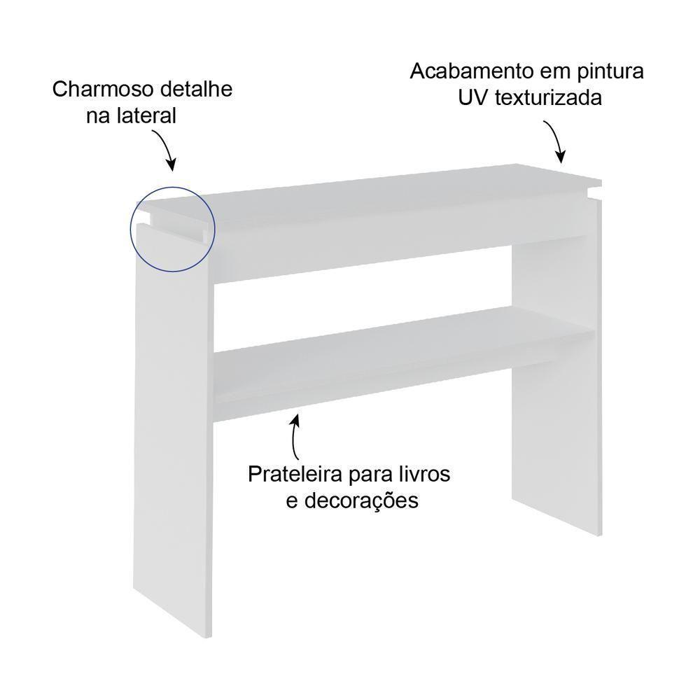 Aparador 100Cm Com Prateleira Multimóveis Cr50028 Branco Branco - 6