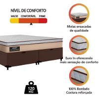 Cama Box Baú Casal Queen Gazin Colchão Molas Ensacadas 158x198x65cm Maximus Bege/marrom - 4