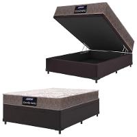 Cama Box Baú Casal Gazin Colchão Com Espuma 138x188x58cm Camboriú Marrom - 1