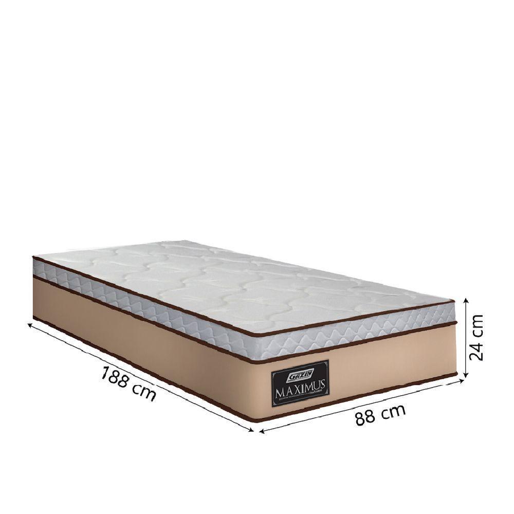 Cama Box Baú Solteiro Gazin Colchão Molas Ensacadas 88x188x65cm Maximus Bege/marrom - 3