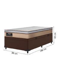 Cama Box Baú Solteiro Gazin Colchão Molas Ensacadas 88x188x65cm Maximus Bege/marrom - 2
