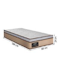 Cama Box Baú Solteiro Gazin Colchão Molas Ensacadas 88x188x65cm Maximus Bege/marrom - 3