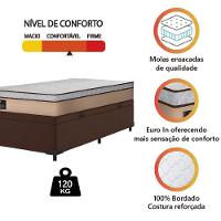 Cama Box Baú Solteiro Gazin Colchão Molas Ensacadas 88x188x65cm Maximus Bege/marrom - 4