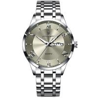 Relógio Masculino Analógico Quartzo á Prova D´agua Em Aço Inoxidável Cinza Prata - 1