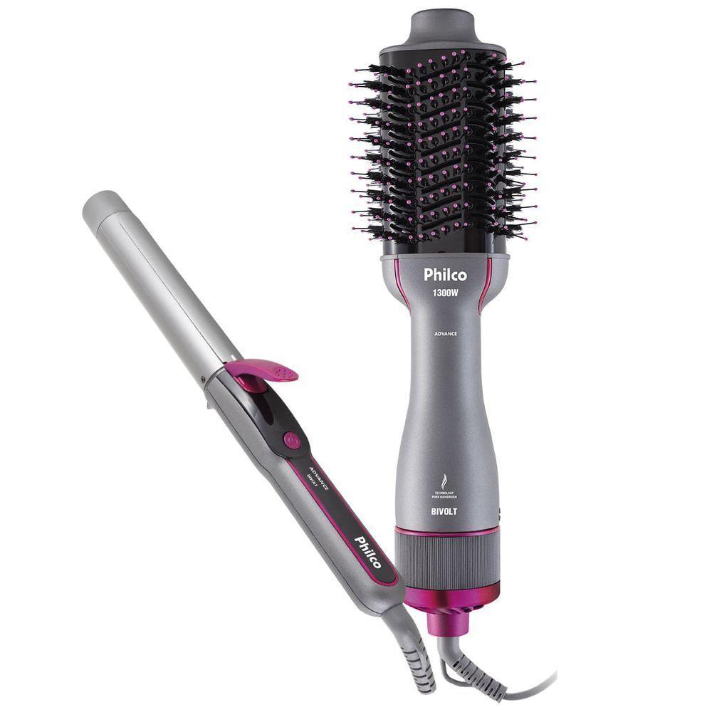 Kit Philco Escova Secadora E Cacheador PKT3000 Bivolt - 1