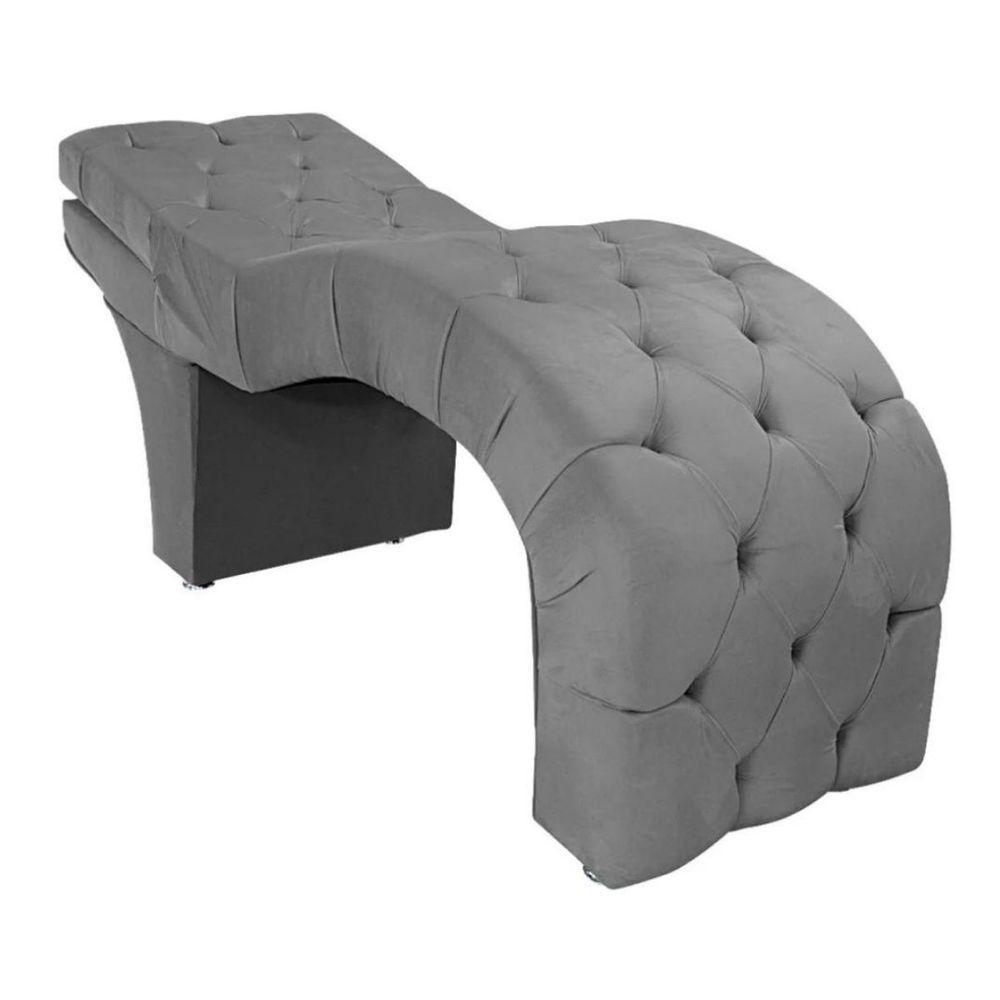 Maca Estofada Reclinável Sobrancelhas Cílios Suede Jade Cinza - 1