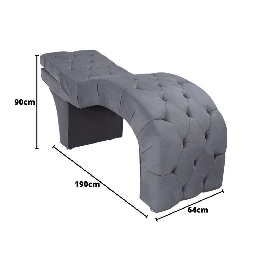 Maca Estofada Reclinável Sobrancelhas Cílios Suede Jade Cinza - 3