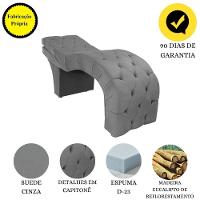 Maca Estofada Reclinável Sobrancelhas Cílios Suede Jade Cinza