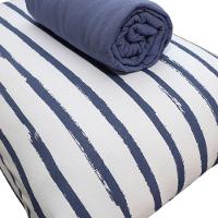 Jogo De Cama Portallar Solteiro Malha 100% Algodão Premiun Classic Paula 2 Peças Azul - 2