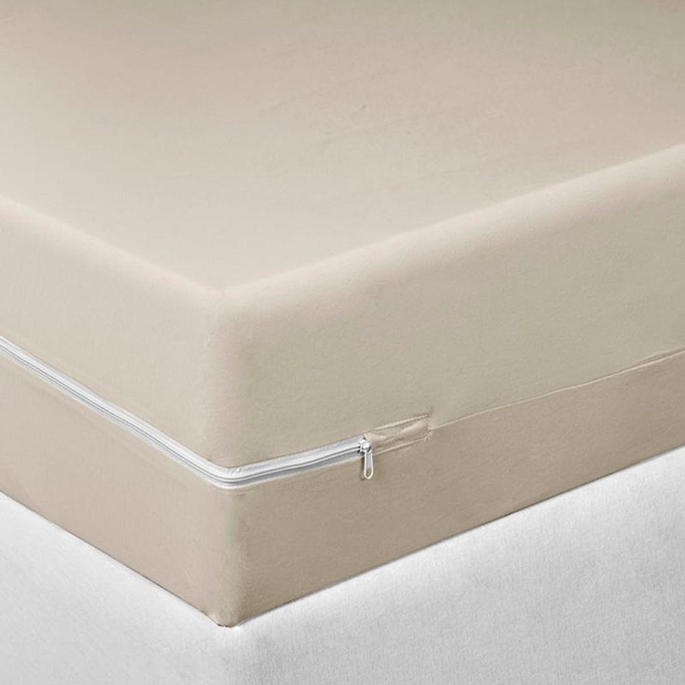 Capa Colchão Tecebem Queen Malha 100% Algodão Nice 158mx198mx40cm Trigo - 1