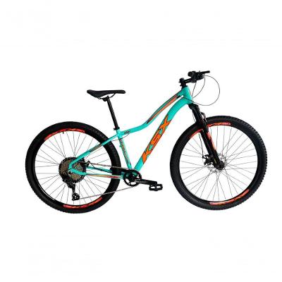 Bicicleta Aro 29 Ksx Sd7 Feminina 12v Garfo Com Trava K7 Freios Hidráulicos Kit 1x12 - Verde Tiffany/laranja Tam. 15