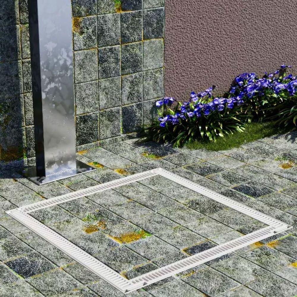 Tampa Casa Máquina Alumínio Rebaixo Aparente Bege 90x90cm - 1