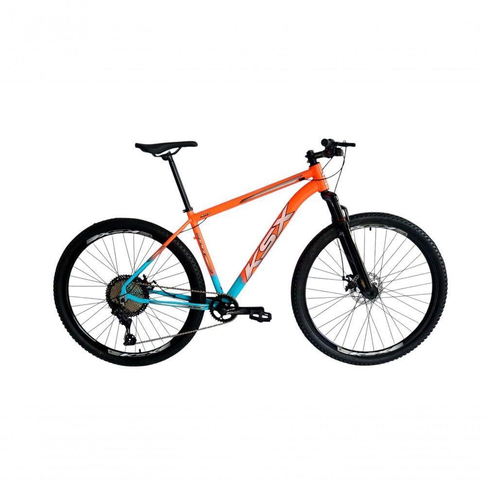Bicicleta Aro 29 Ksx Sd7 12v Garfo Com Trava K7 11/50 Freios Hidráulicos Kit 1x12 - Laranja/azul Tam. 17 - 1
