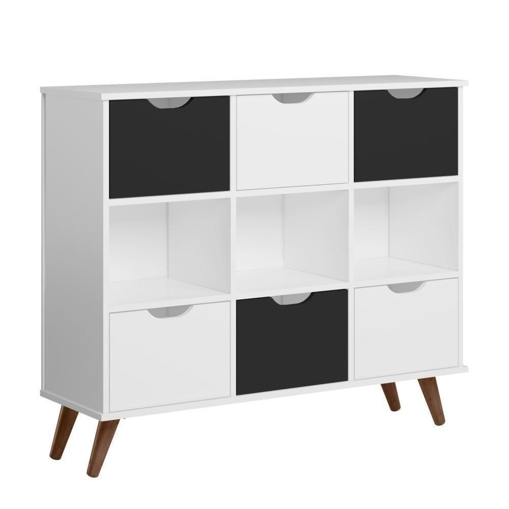 Nicho Organizador Branco Retrô (1478.69) + Kit 3 Gavetas Brancas (1479.5) + Kit 3 Gavetas Pretas (1479.37) - 4